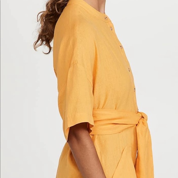 NWT Mara Hoffman Lowri Linen Romper in Tumeric - Picture 5 of 6